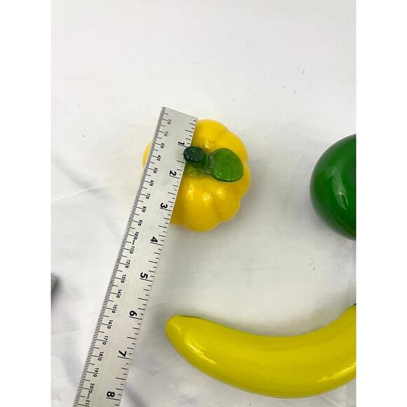 VTG Murano Style Hand Blown Glass Fruits & Vegetables Apple Squash Banana Corn - Picture 13 of 14